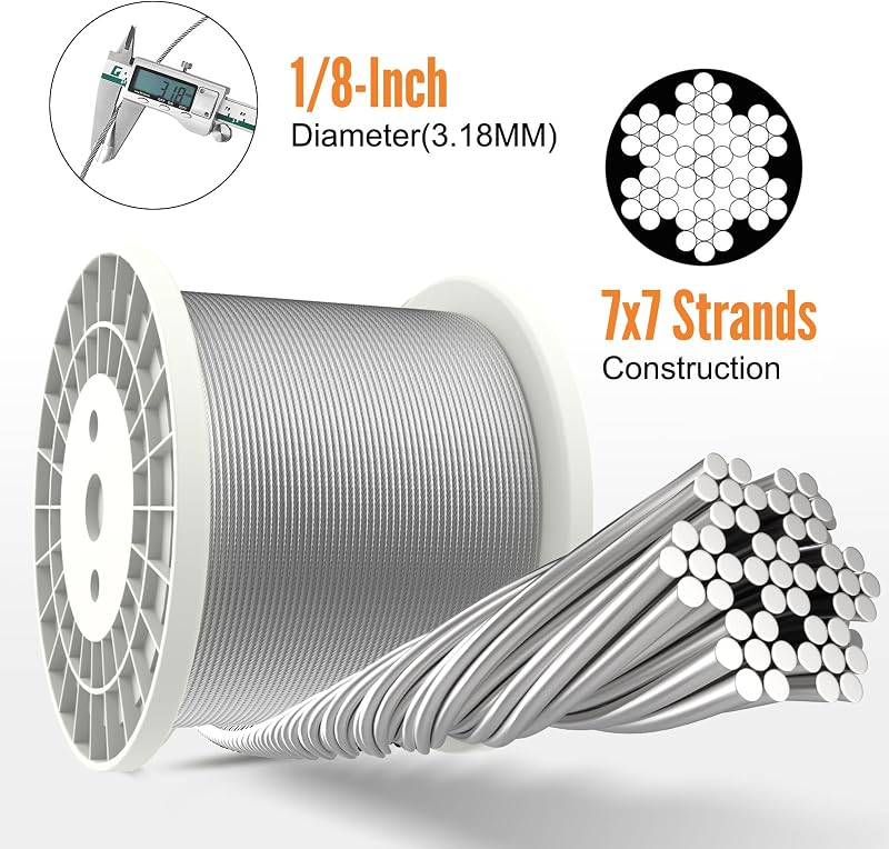 Cable acero inox 1/8" resistencia 1850lb