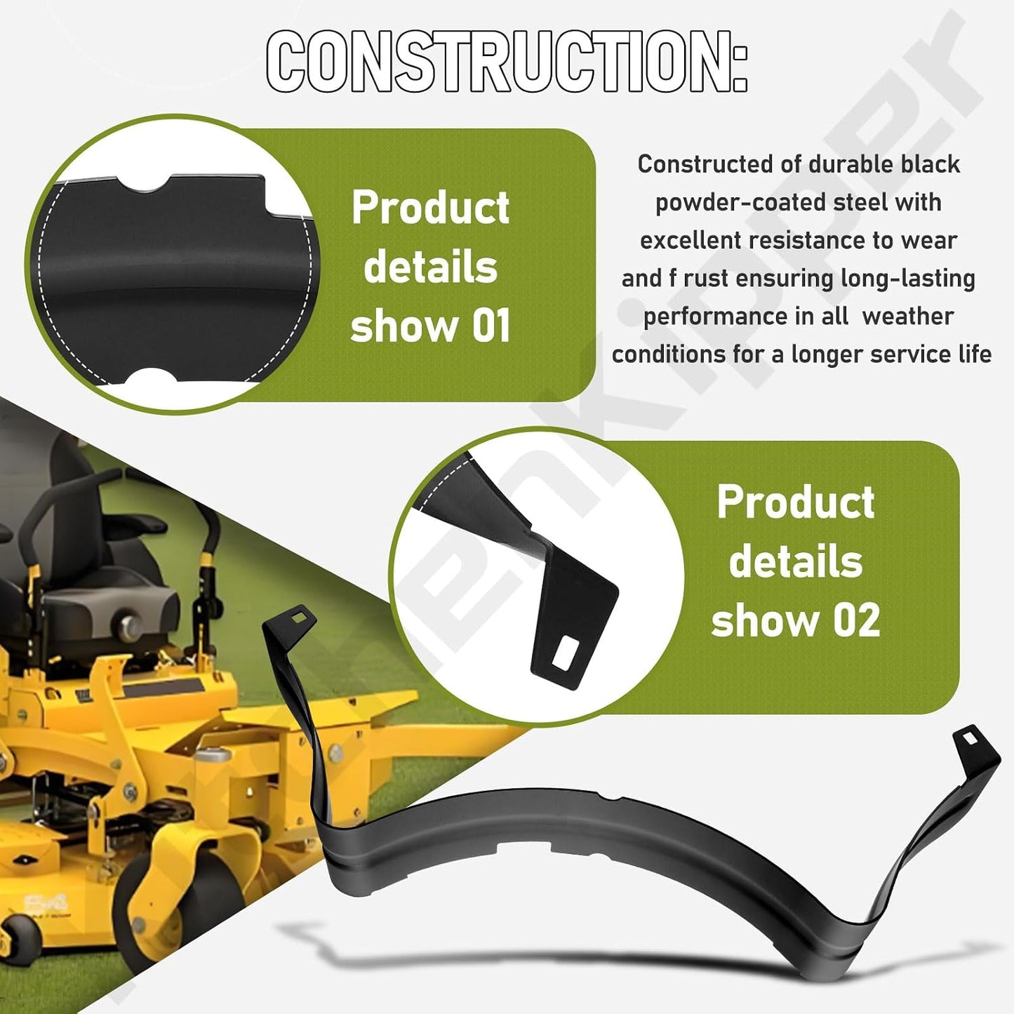 Baffle trasero Cub Cadet MTD GT RZT en polvo negro