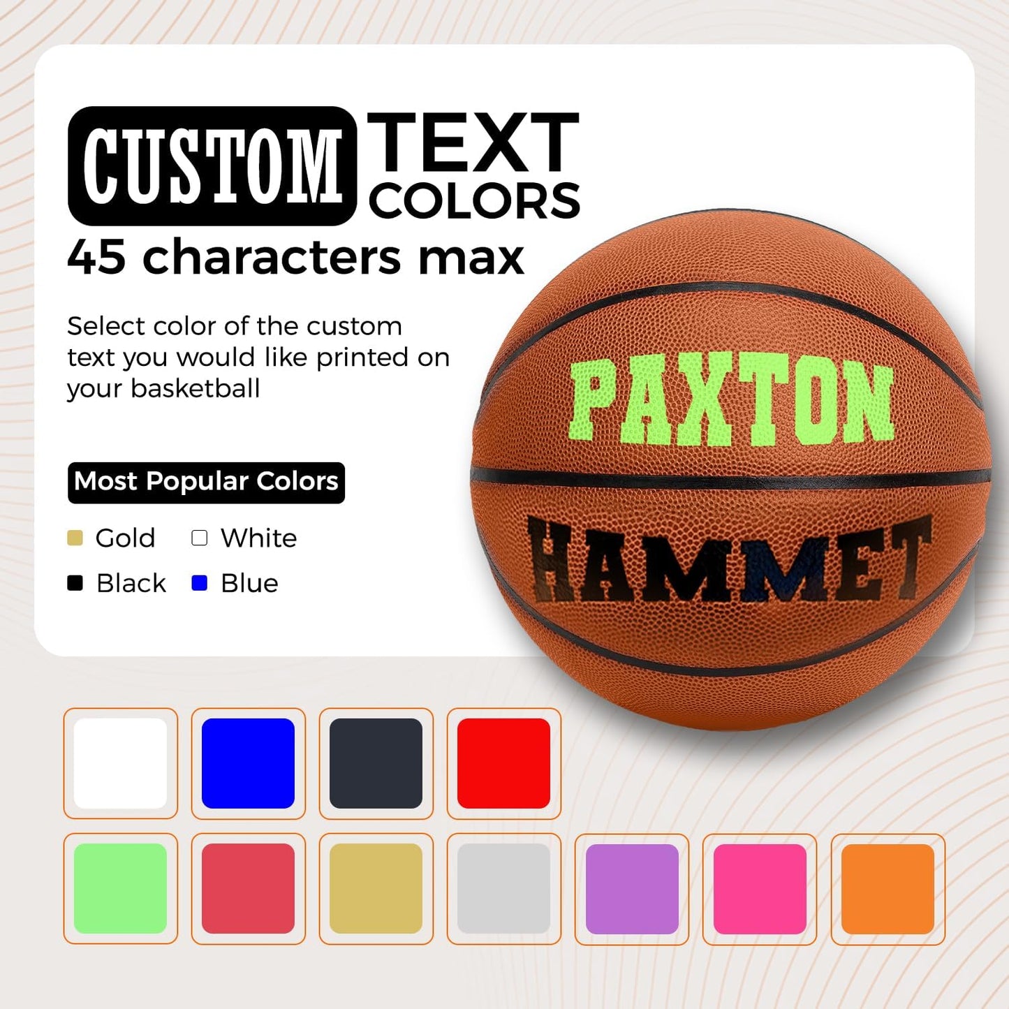 Baloncesto personalizado con nombre para niño o niña