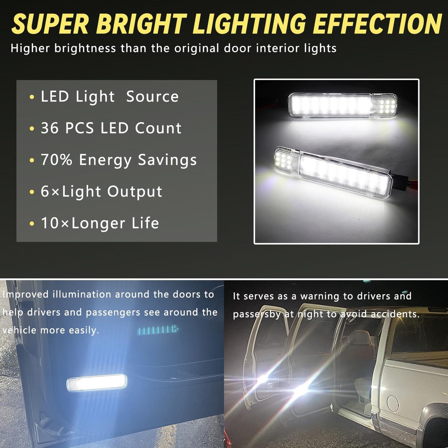2 Luces Cortesía Panel Puerta Comp Chevy Sierra GMC Yukon
