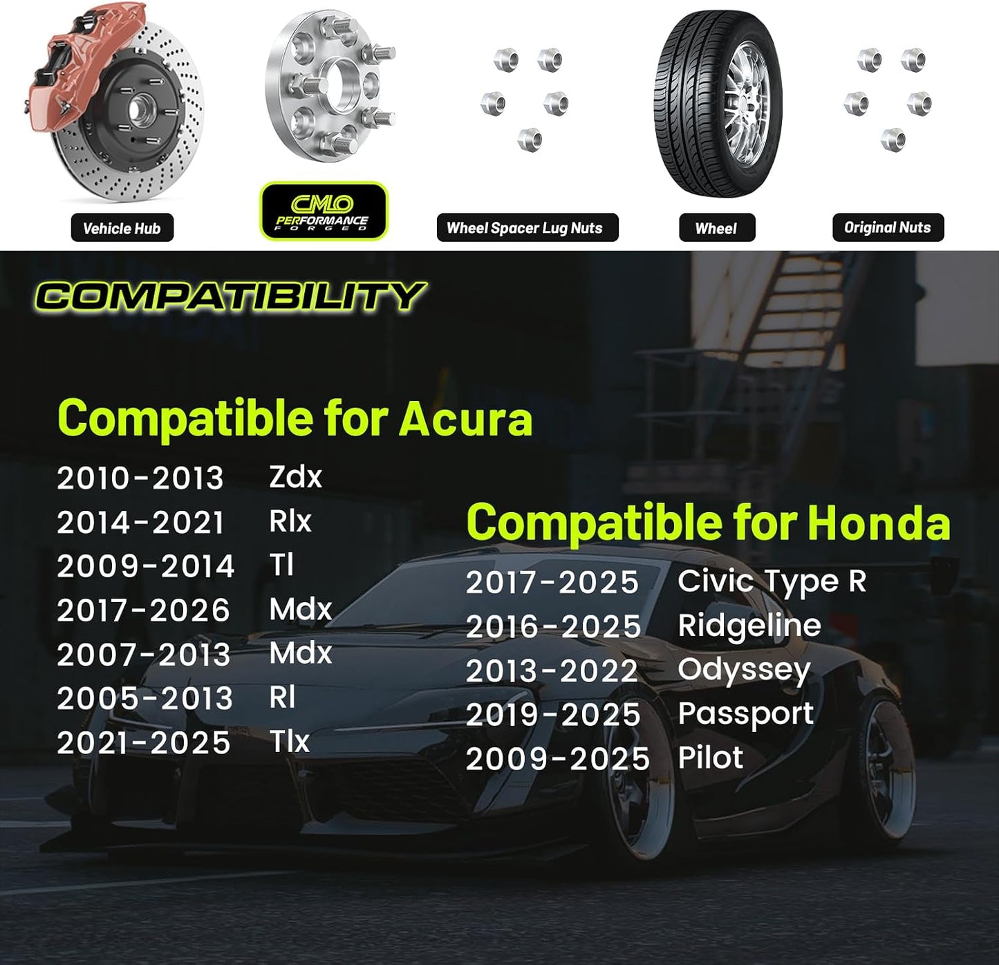 Espaciadores rueda 1" comp Acura Honda