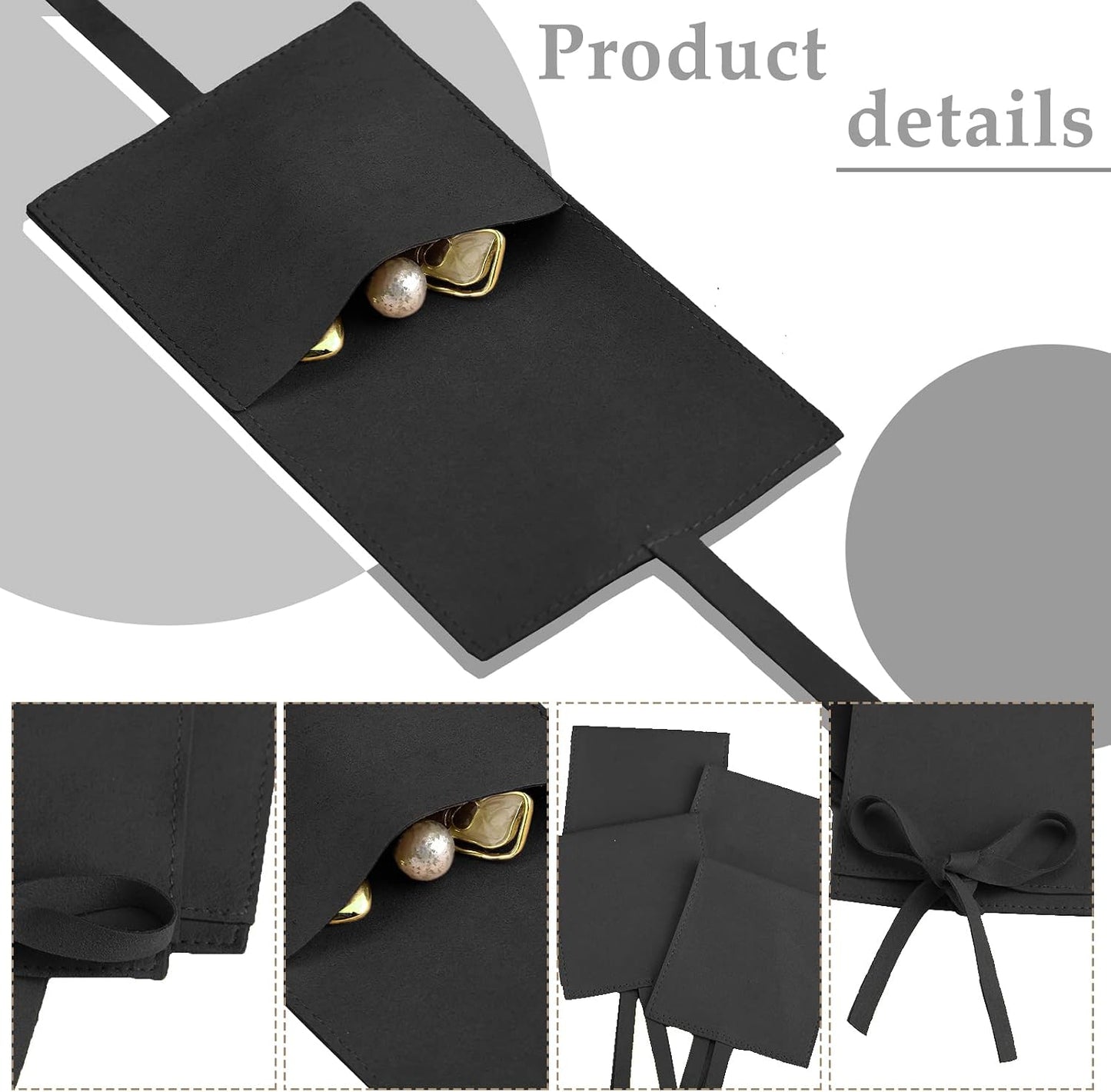 80 Pzas Bolsas Microfibra para Joyería 8x8cm con Laços