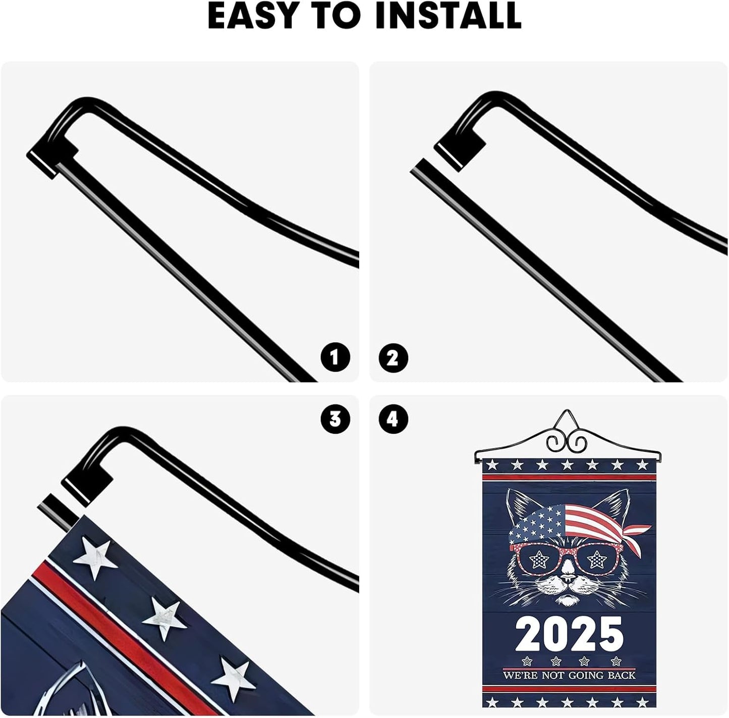 Soporte bandera hierro forjado resistente óxido patio
