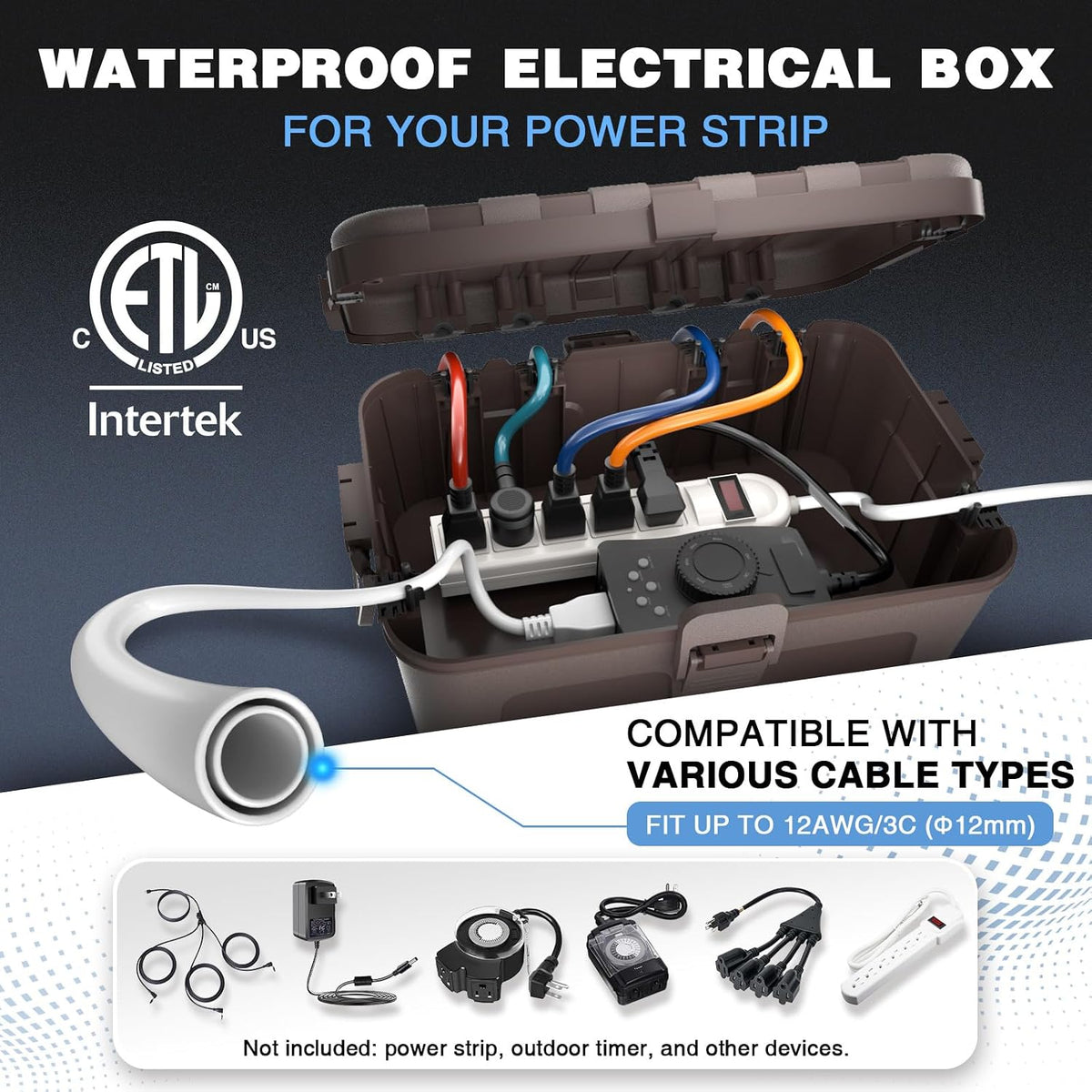 Caja eléctrica impermeable IP54 para enchufe y temporizador