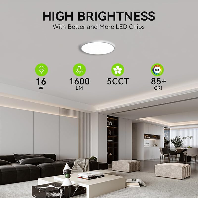 6 Lámparas LED techo ajustable 7.5" sala dormitorio cocina