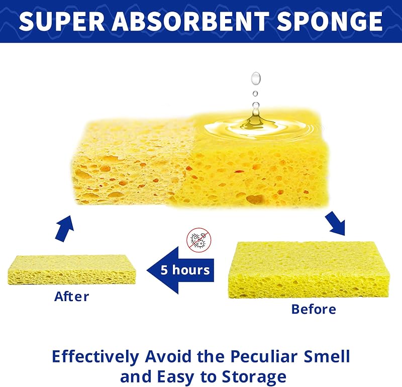 24 Esponjas Celulosa Absorbentes para Cocina Baño Niños