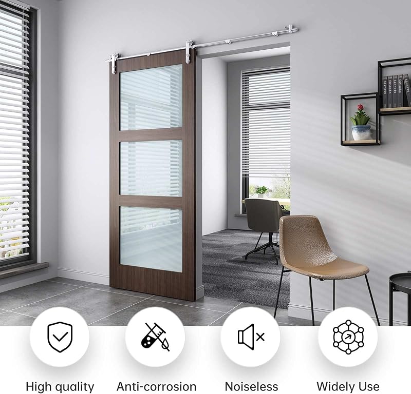 Kit rieles acero inox 6ft para puerta corrediza granero