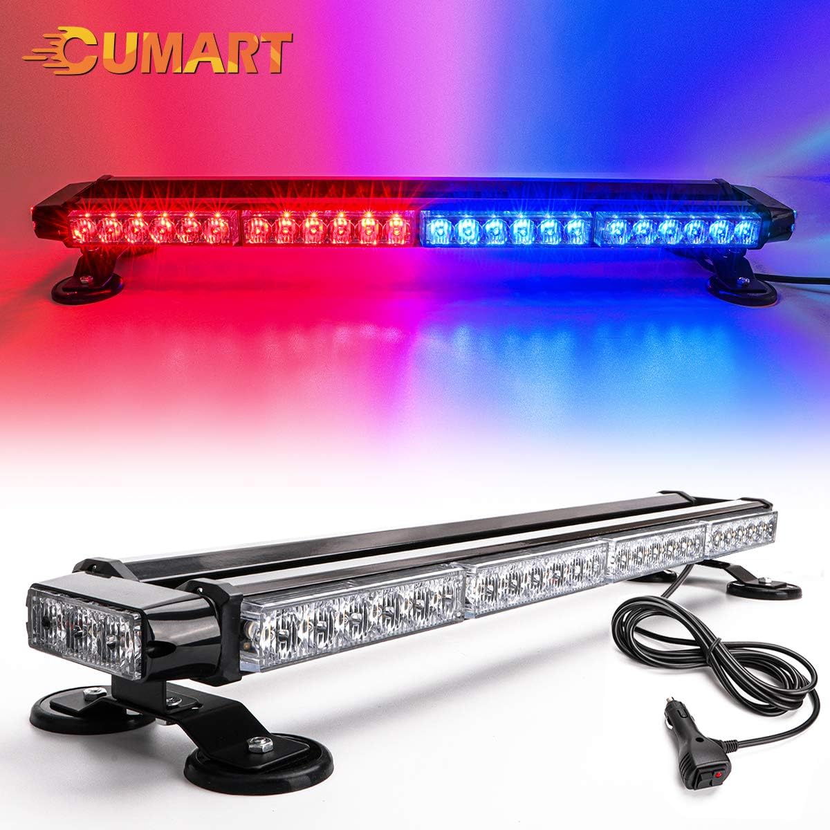 Barra luz LED rojo azul 54 luces emergencia