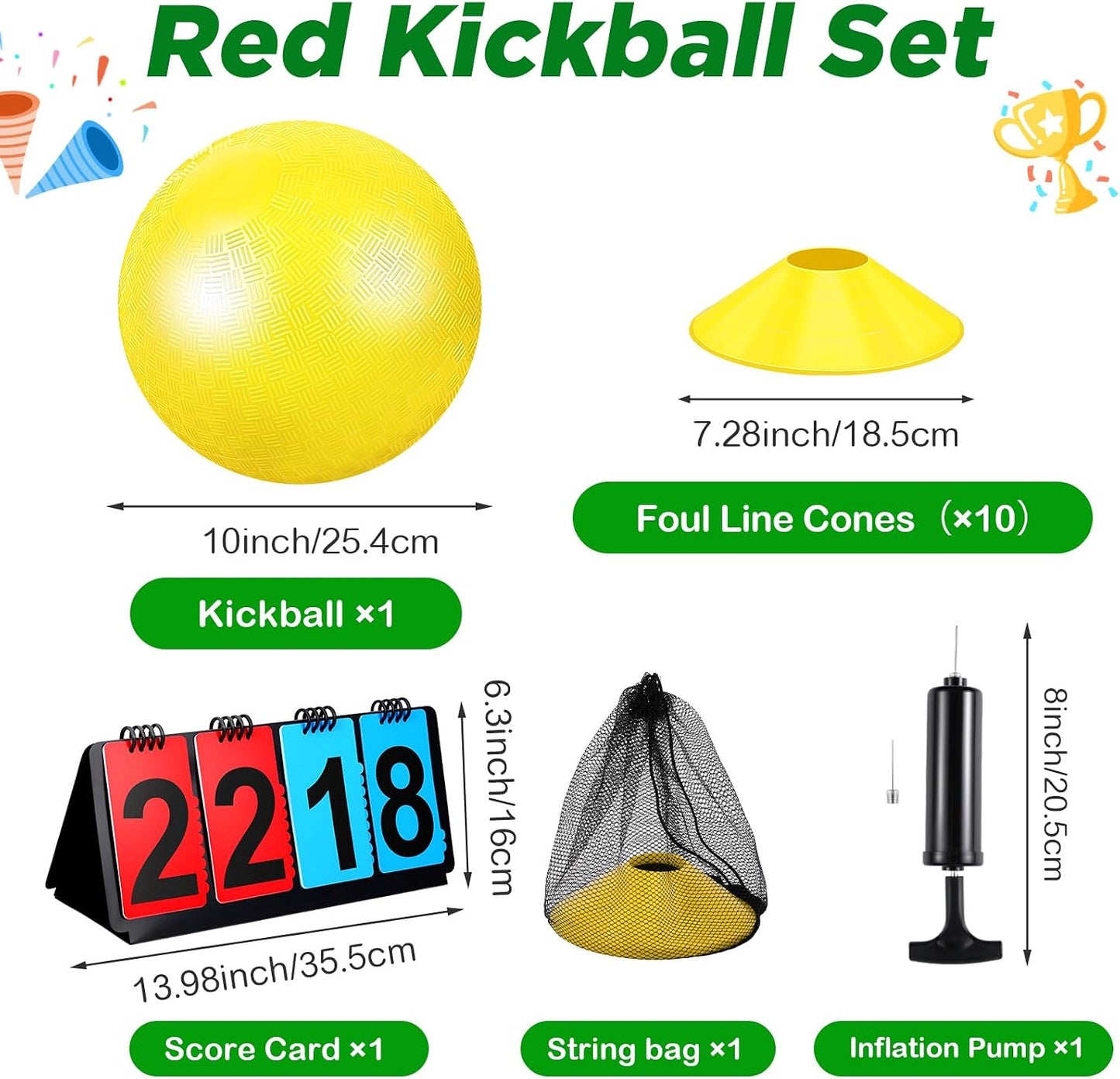 Set Kickball 18 Pzas Pelota Bases Plegables