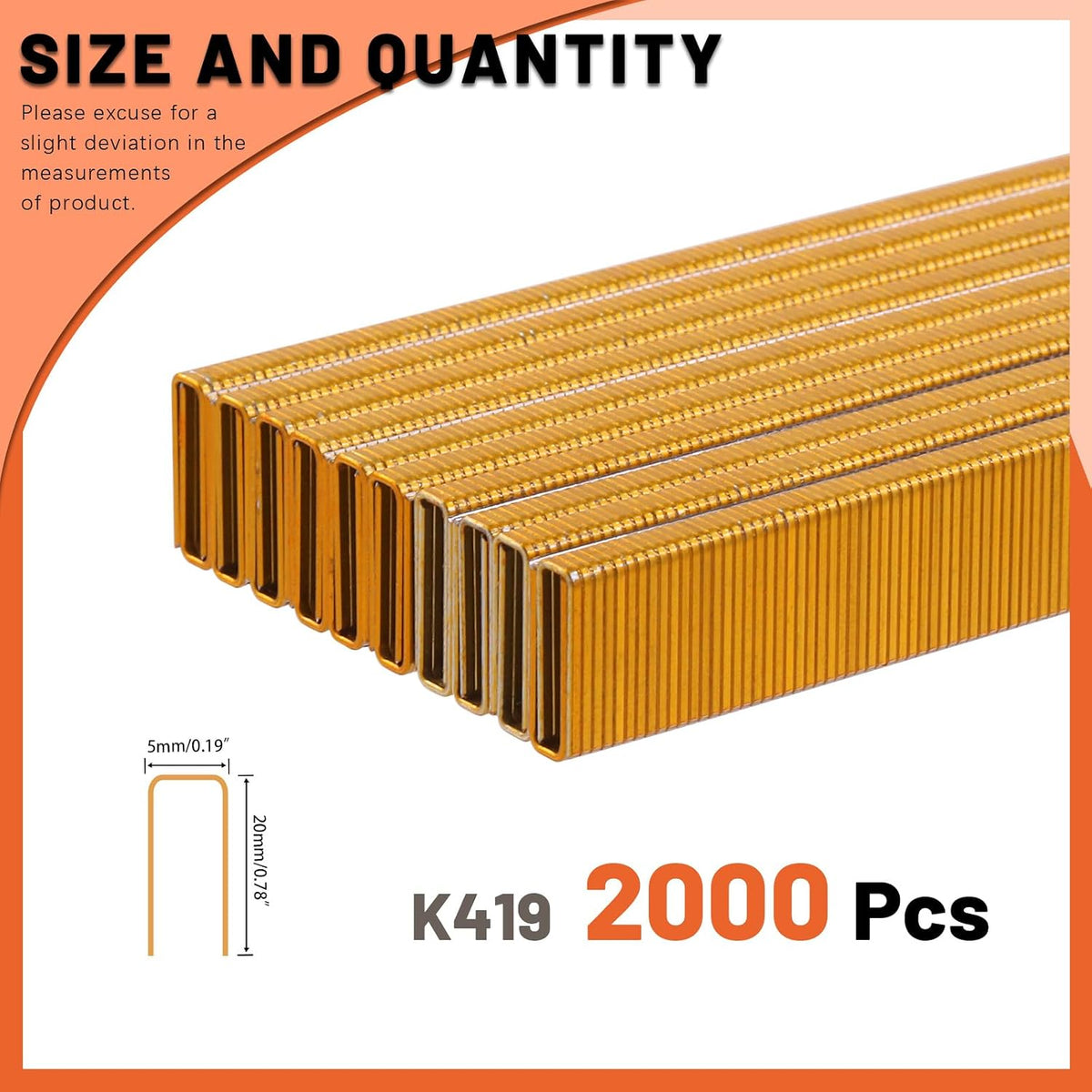 Set 2000 Grapas Corona Estrecha 1/4pulg Galvanizadas 3/4pulg