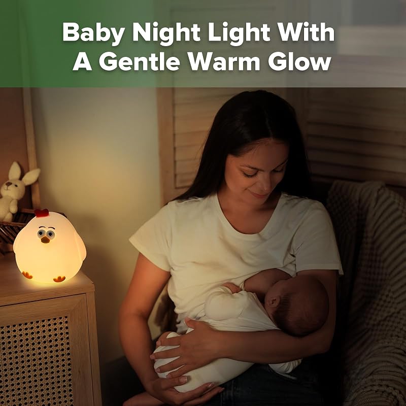 Luz nocturna para bebé recargable con pollo 2 niveles regulables