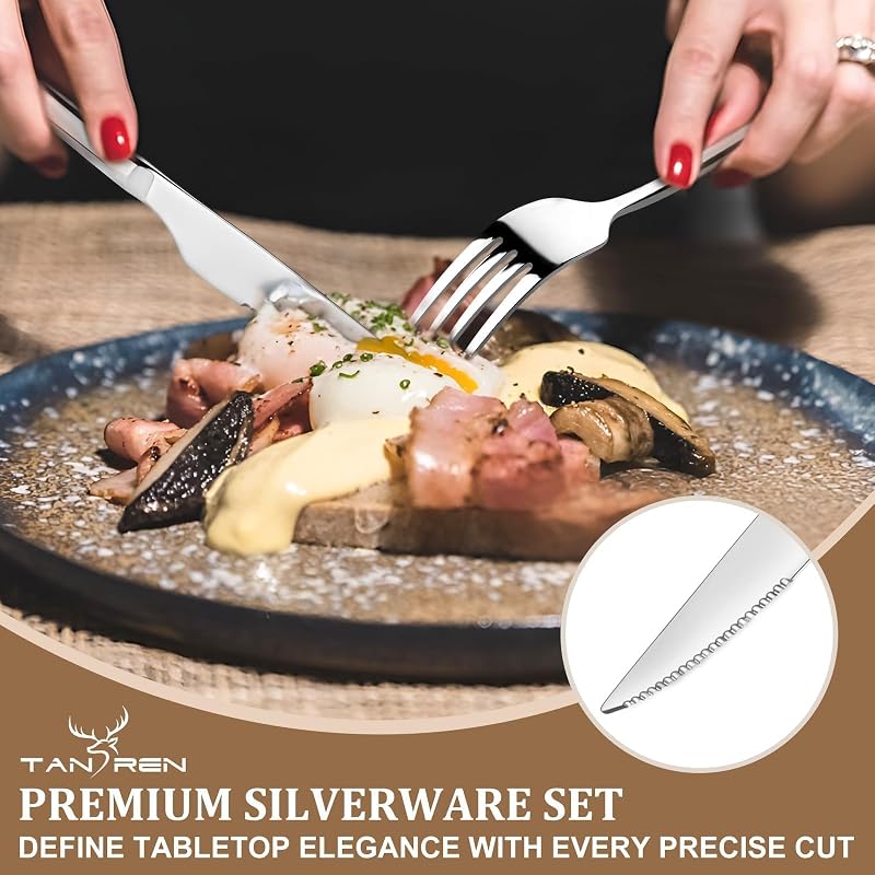 Set 40 Pzas Cubiertos Acero Inox Resistentes para