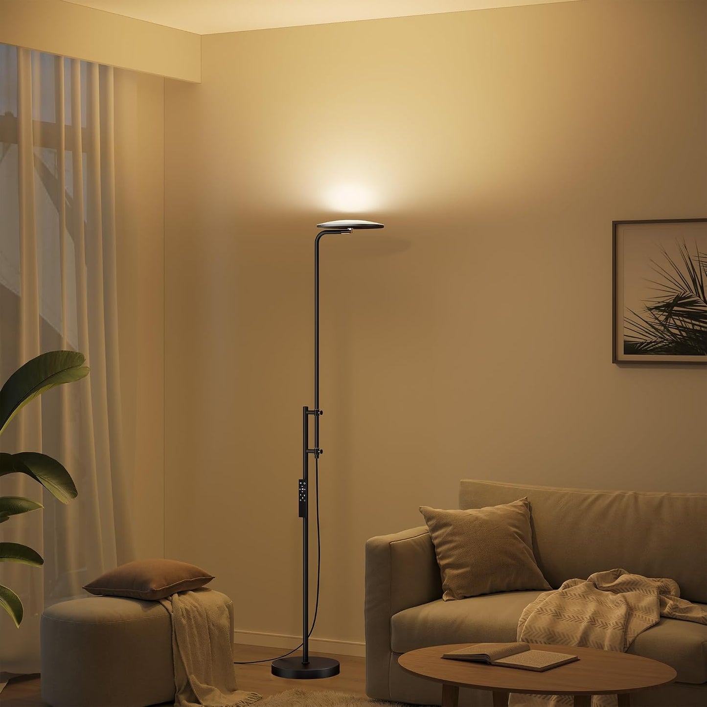 Lámpara pie LED 32W 3000LM ajustable con control remoto