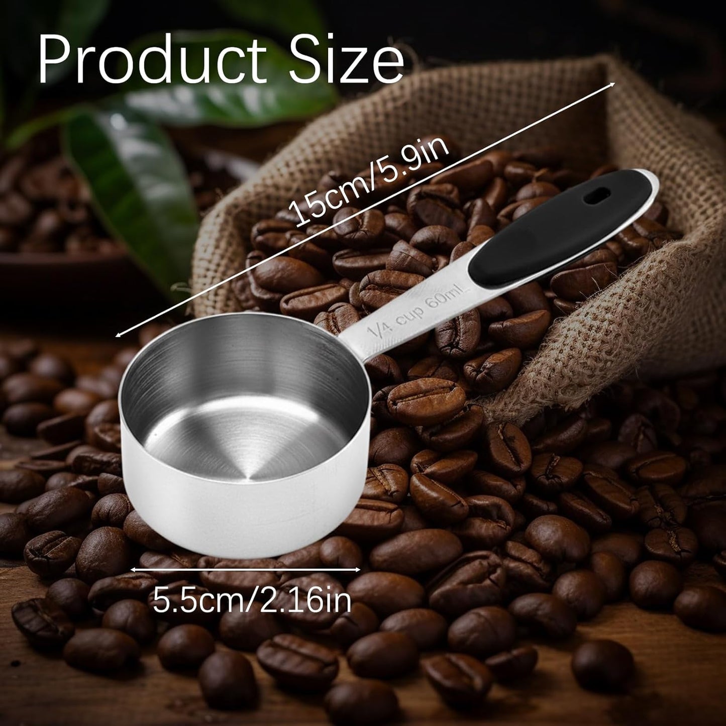 2 Pzas Cucharas Acero Inox 1/4 Taza Mango Morado