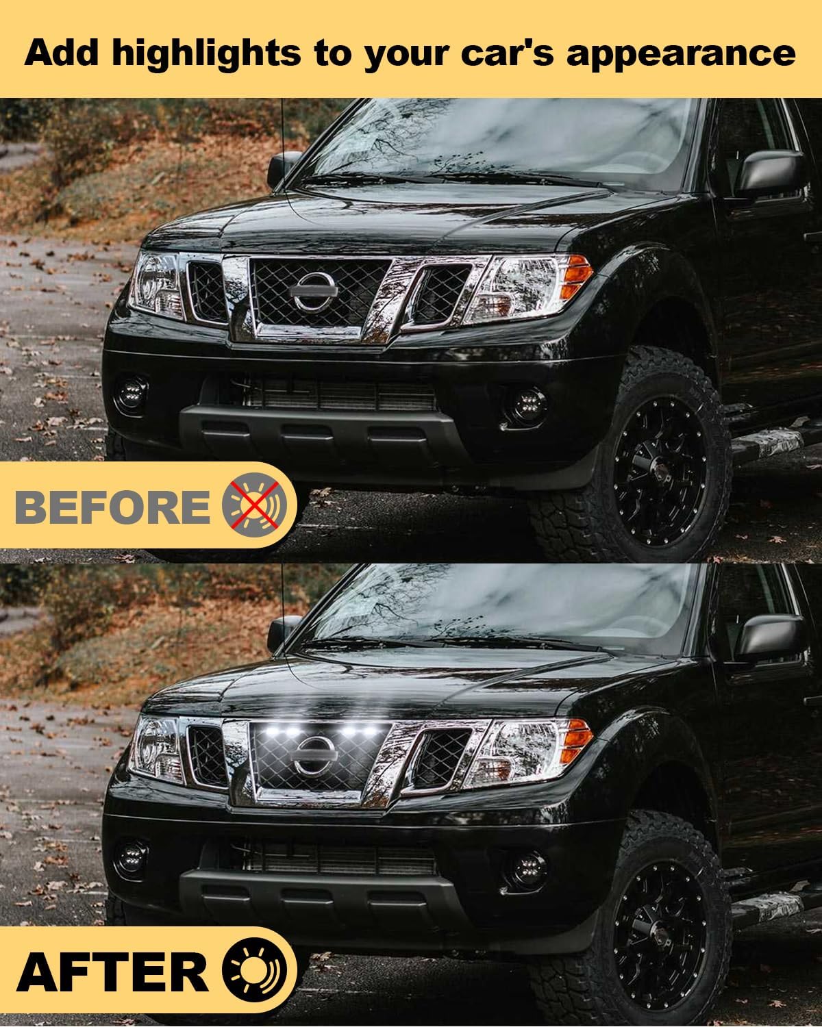 Luces LED parrilla Nissan Frontier 09-21 Raptor S Pro4X SL
