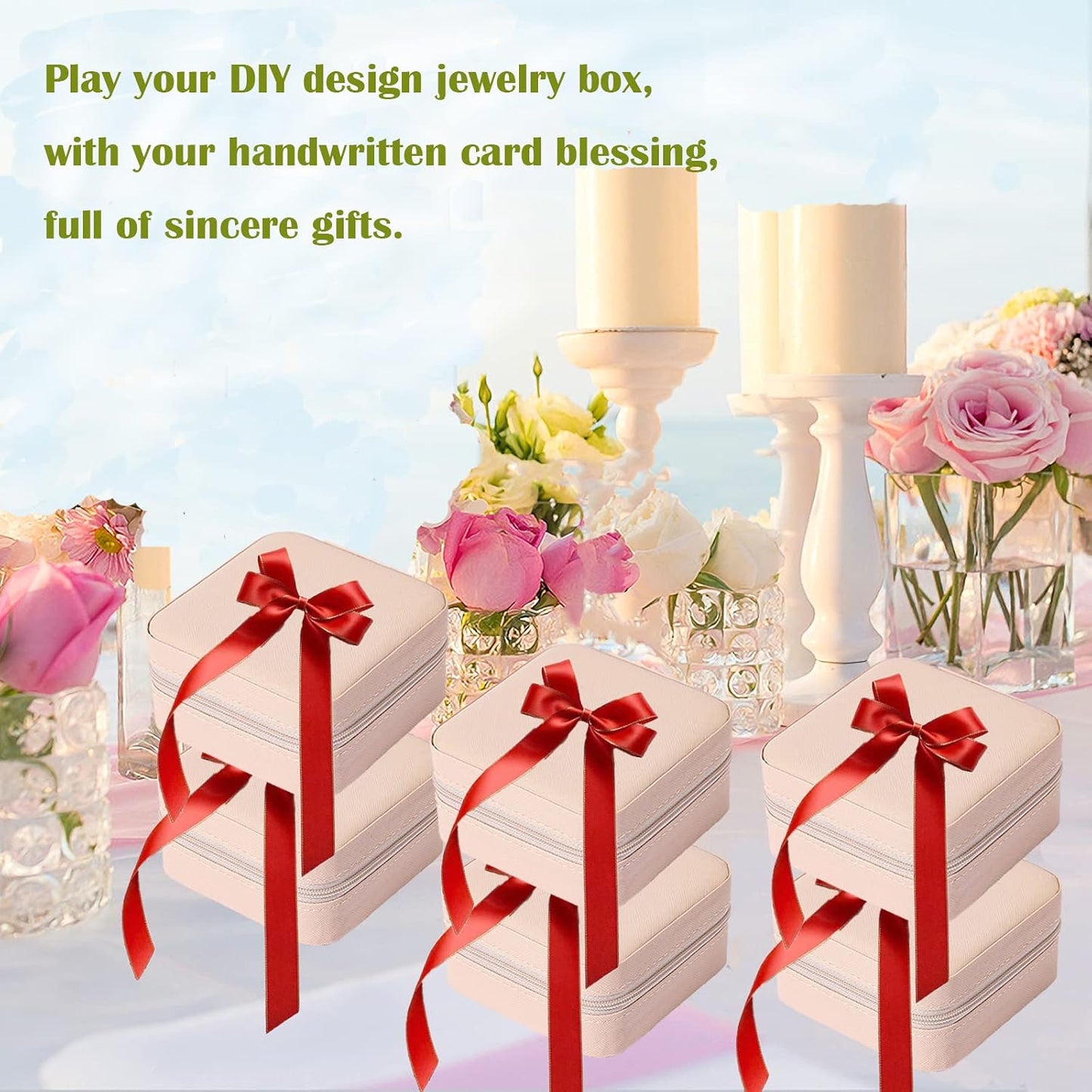 Estuche joyas viaje caja regalo 6 cajas mini cuero PU aretes