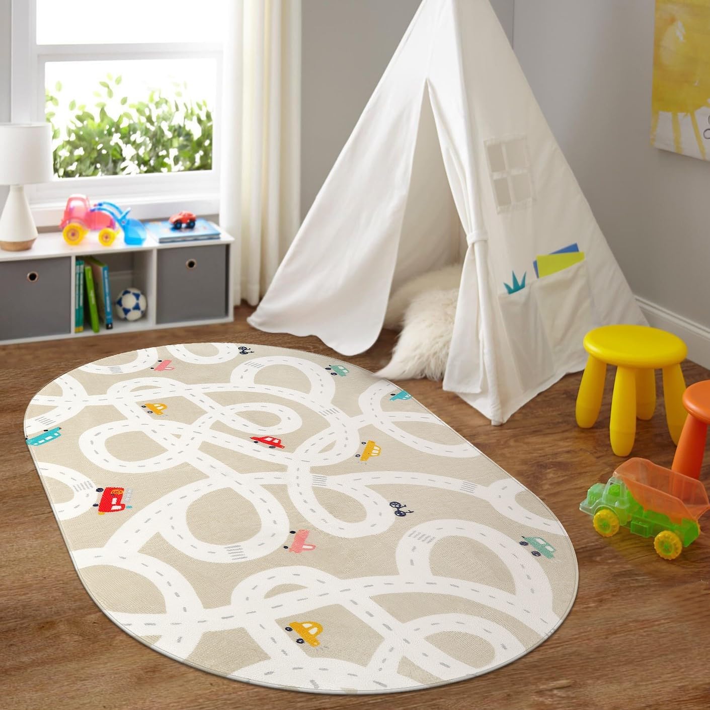 Alfombra para niños 4x6ft antiderrap sala set