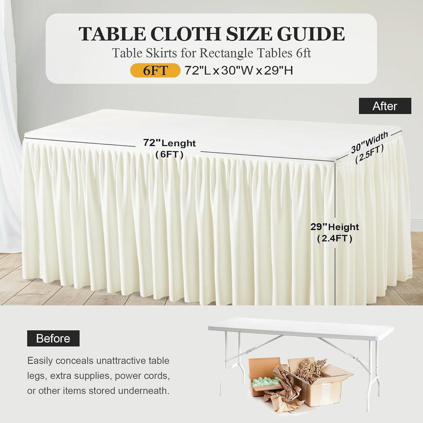 2 Pzas Mantel Rectangular 4ft Poliéster para Bodas y Fiestas