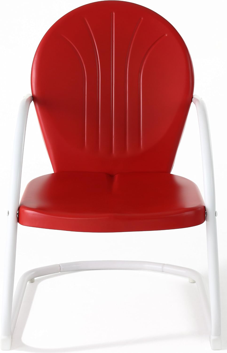 Silla exterior metal retro para comedor terraza rojo