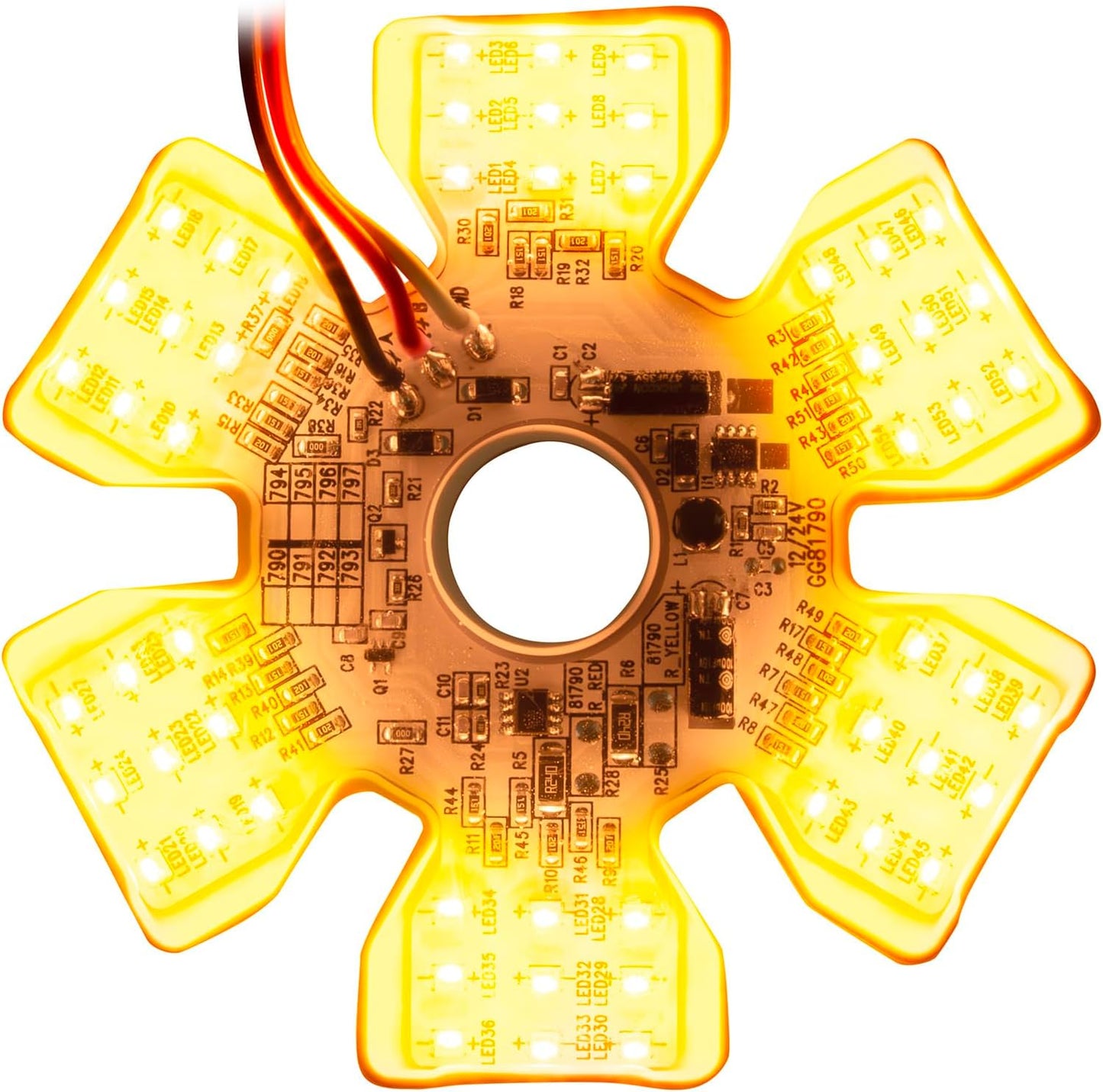 Filtro aire hexágono color ámbar/rojo luz LED 54uds