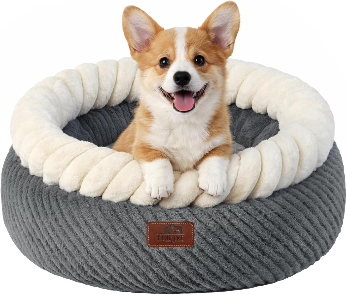Cama gato redonda lavable suave con base antiderrapante