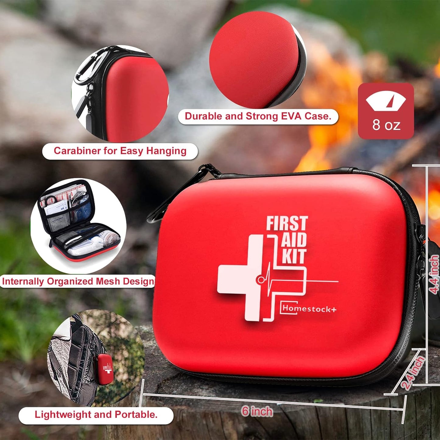 Kit primeros auxilios portátil con funda EVA impermeable