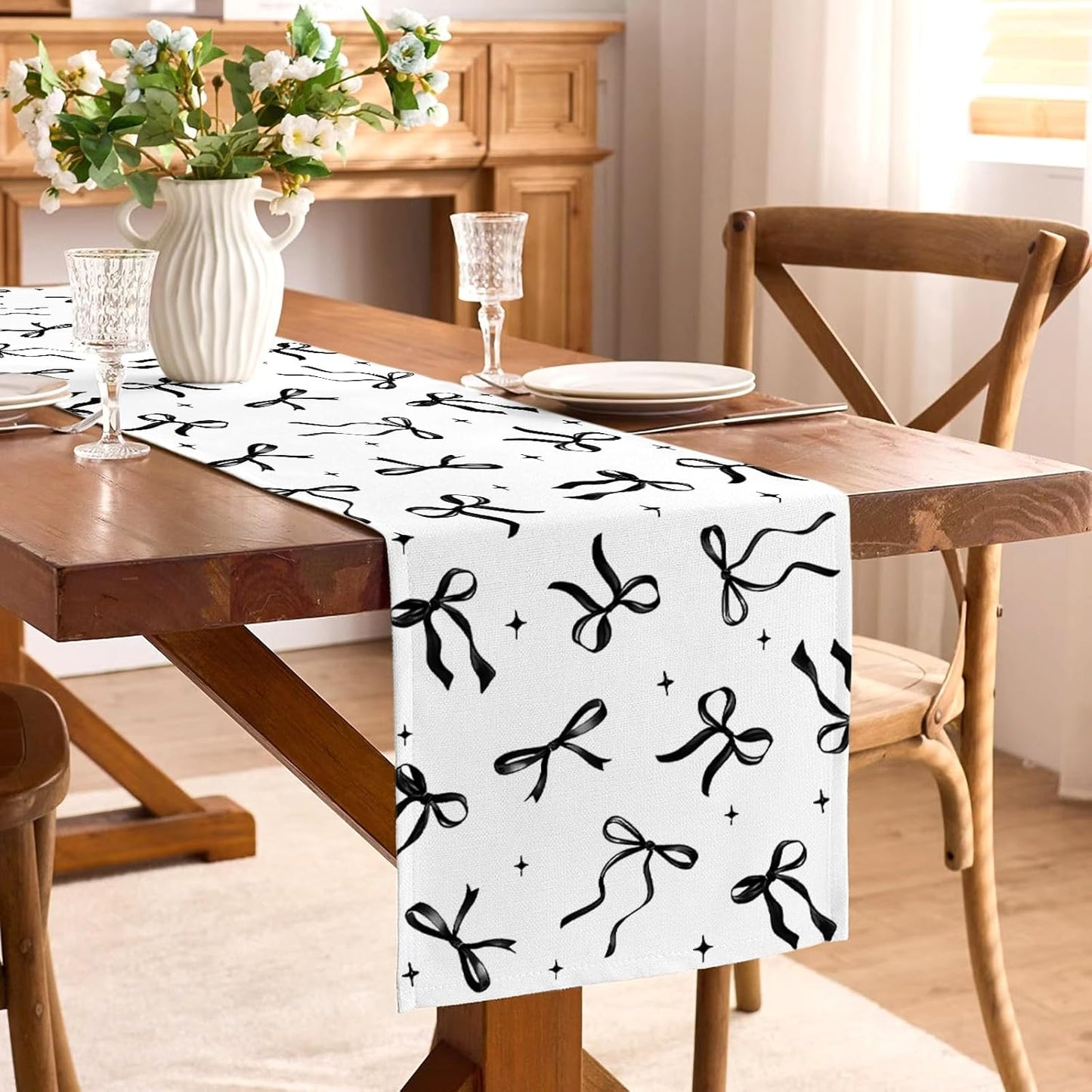 Camino Mesa Fiesta Niñas Negro 13x72pulg