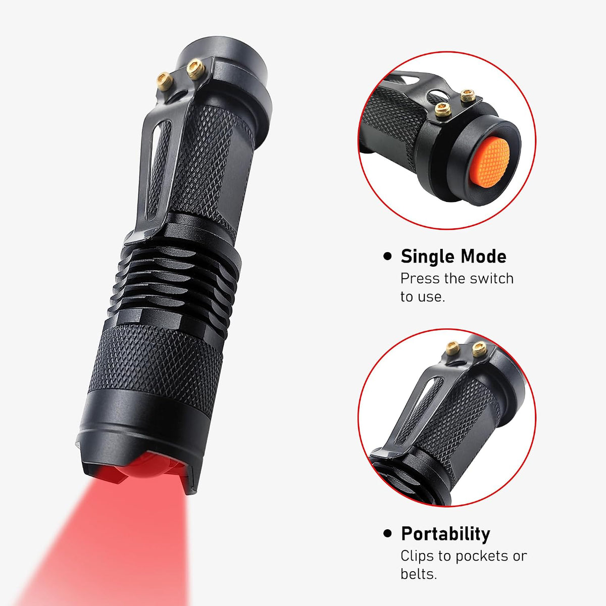 Linterna roja compacta con zoom paquete 2