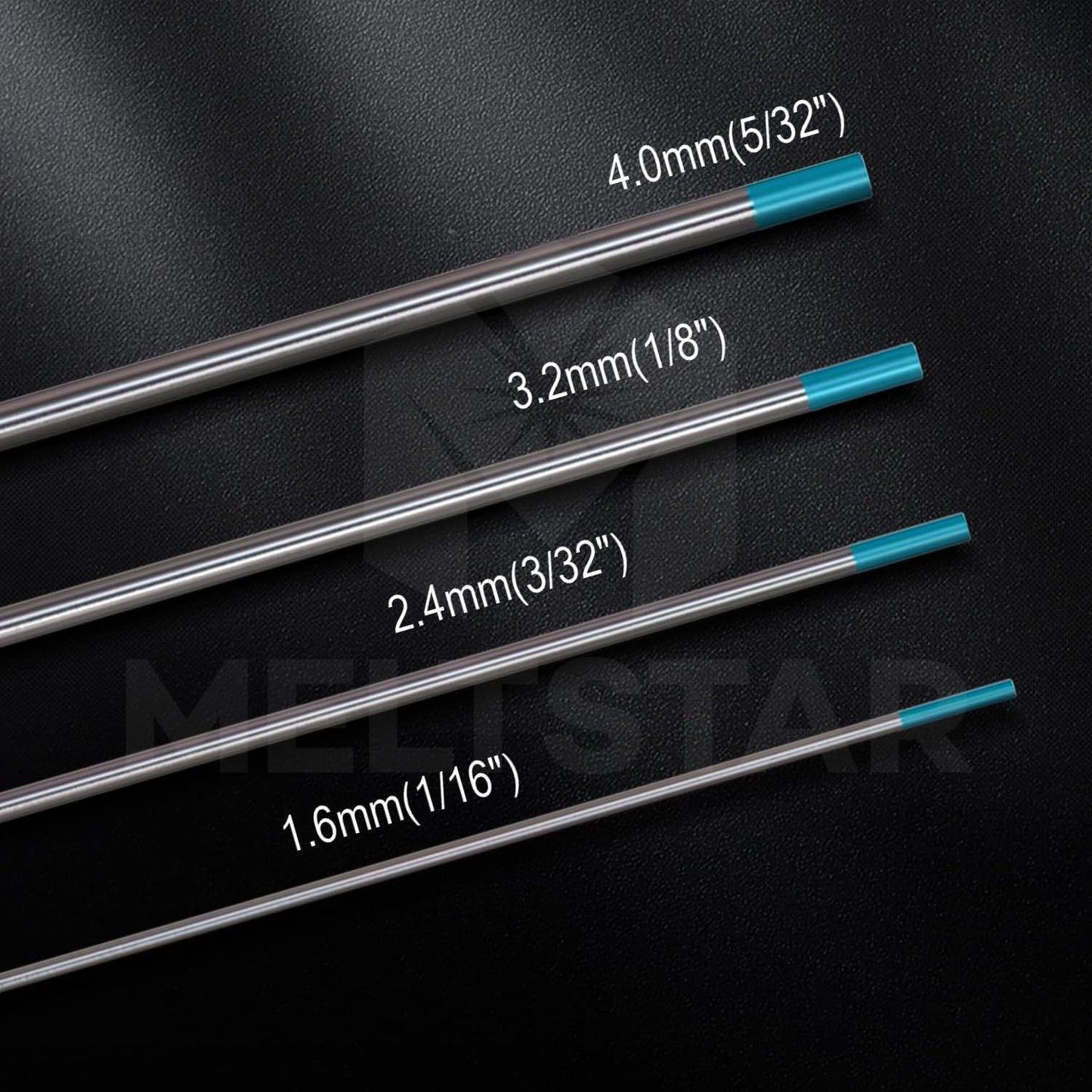 Electrodos TIG WG20 turquesa 1/16x7 10 Uds