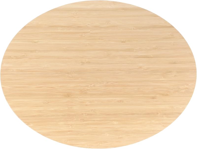 Tabla cortar servir bambú ovalada 17x13pulg ranurada