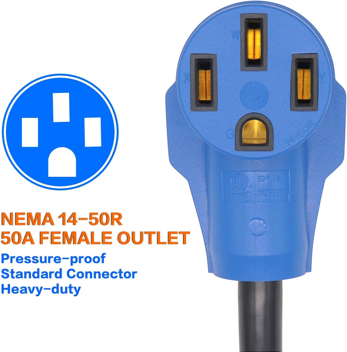 Adaptador 30A a 50A para caravana 14-30P a 14-50R