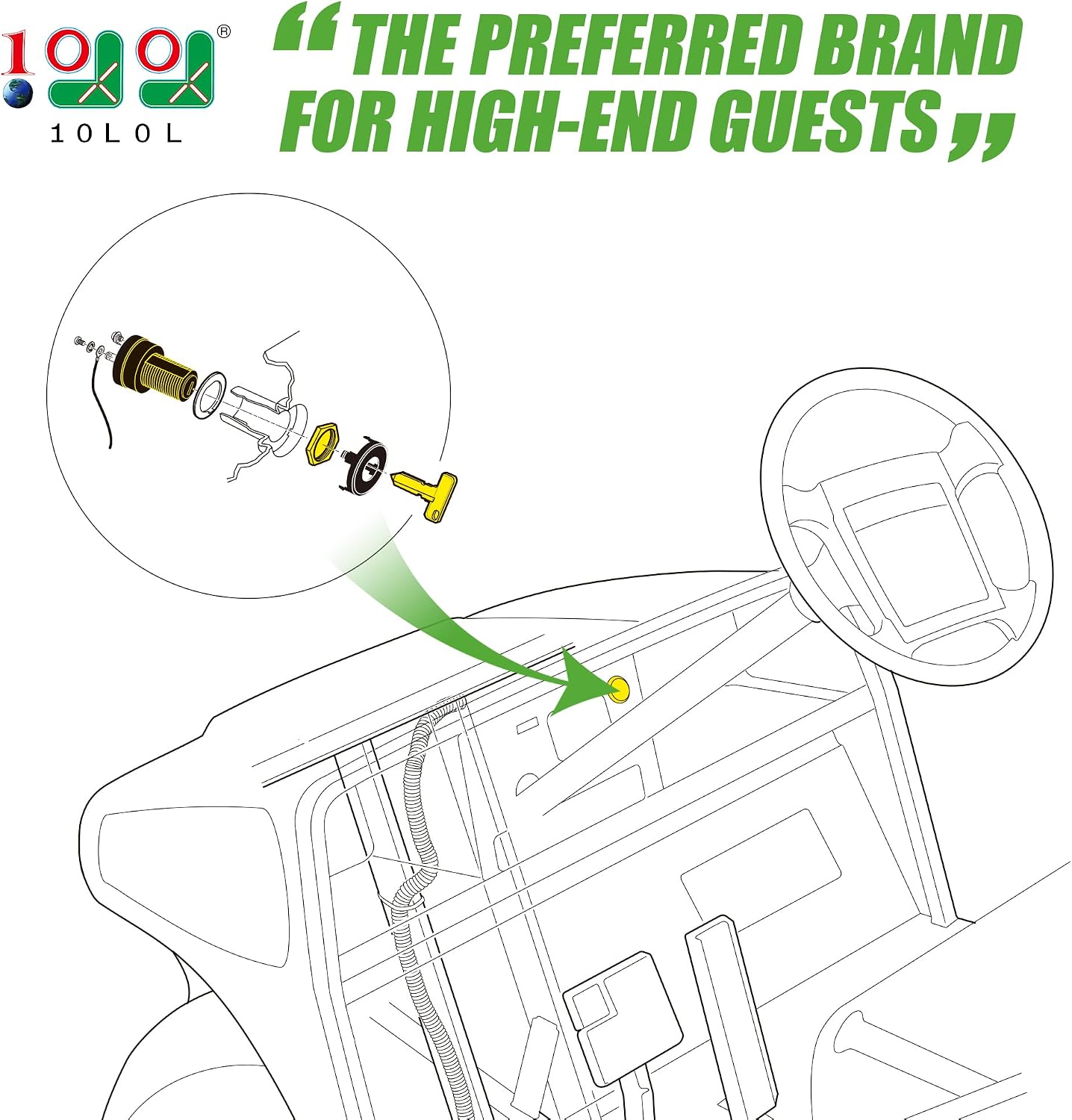 Interruptor encendido carrito golf Club Car DS 1996+ OEM1018263