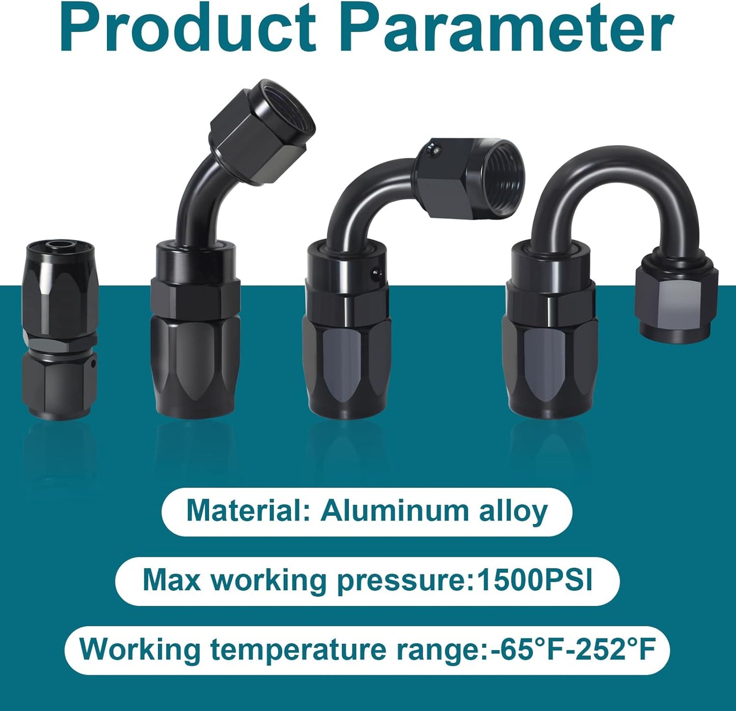 Accesorio 6AN 90 grados para manguera CPE negro