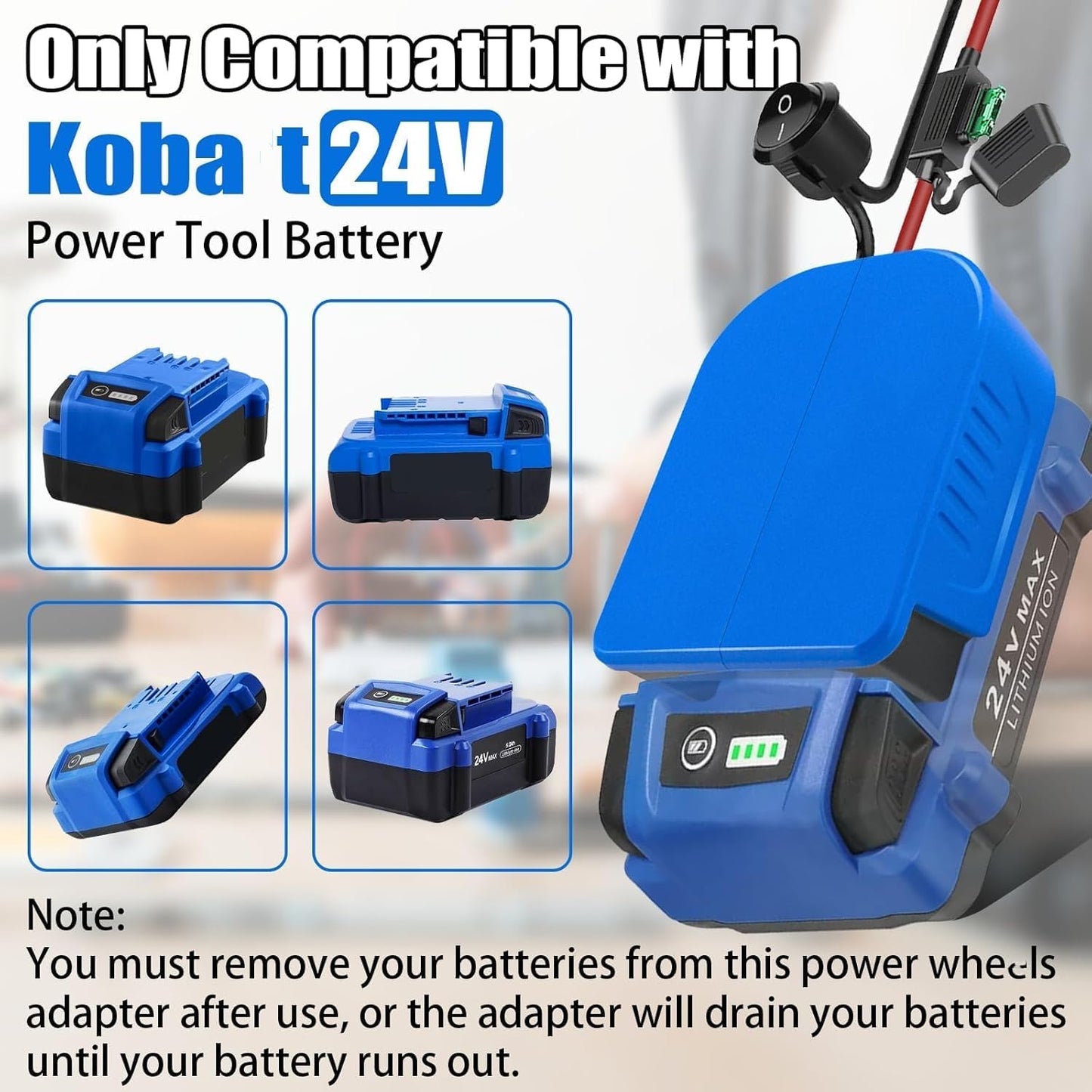 Adaptador batería Power Wheels comp 24V Kobalt