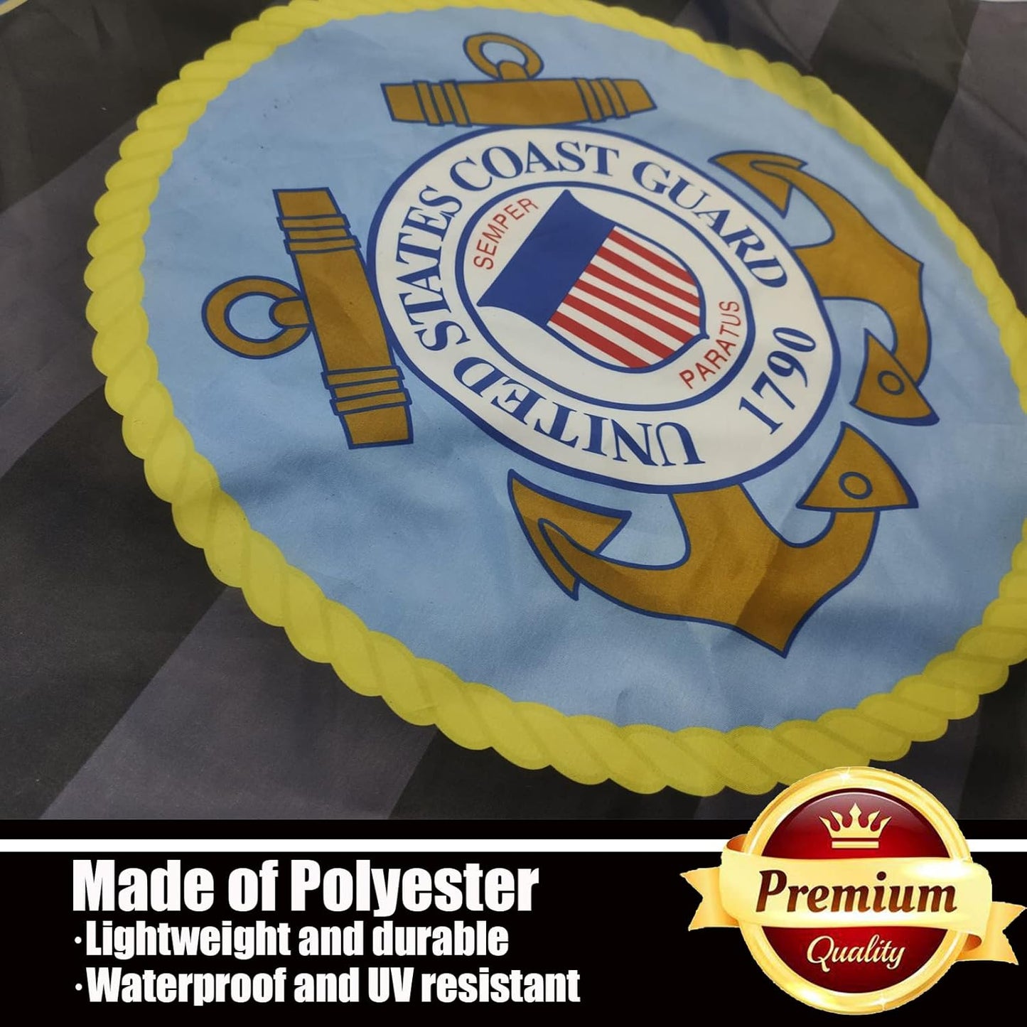 Bandera militar doble cara 3x5 poliéster latón