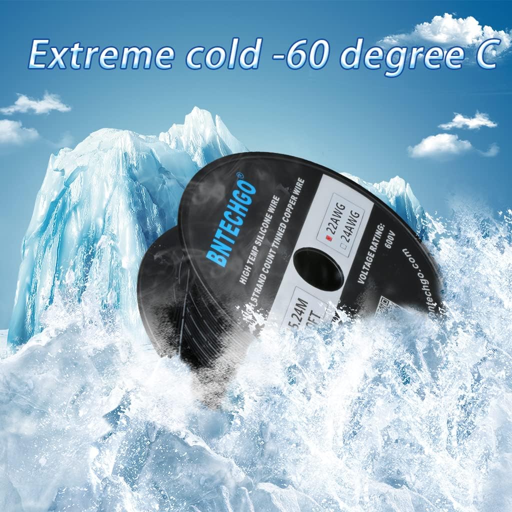 Cable silicona 22 AWG 50pies alambre cobre estañado negro
