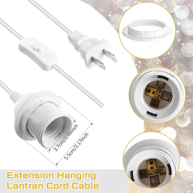 Kit 6 cables luz colgantes con interruptor E27