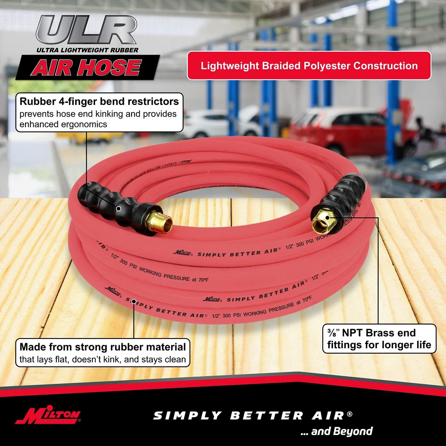 Manguera goma ultraligera 1/2x50' extremos 3/8NPT