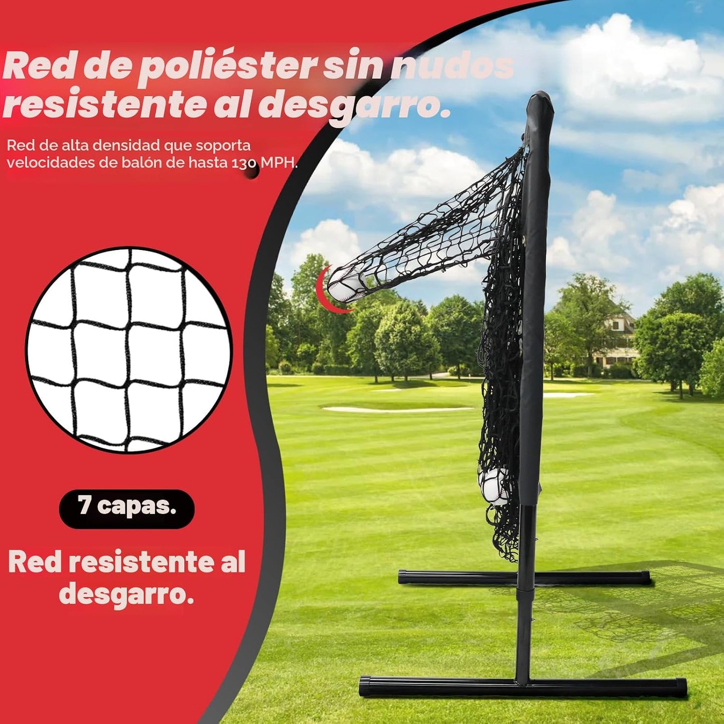 Red lanzamiento 9 hoyos ajustable para béisbol y sóftbol