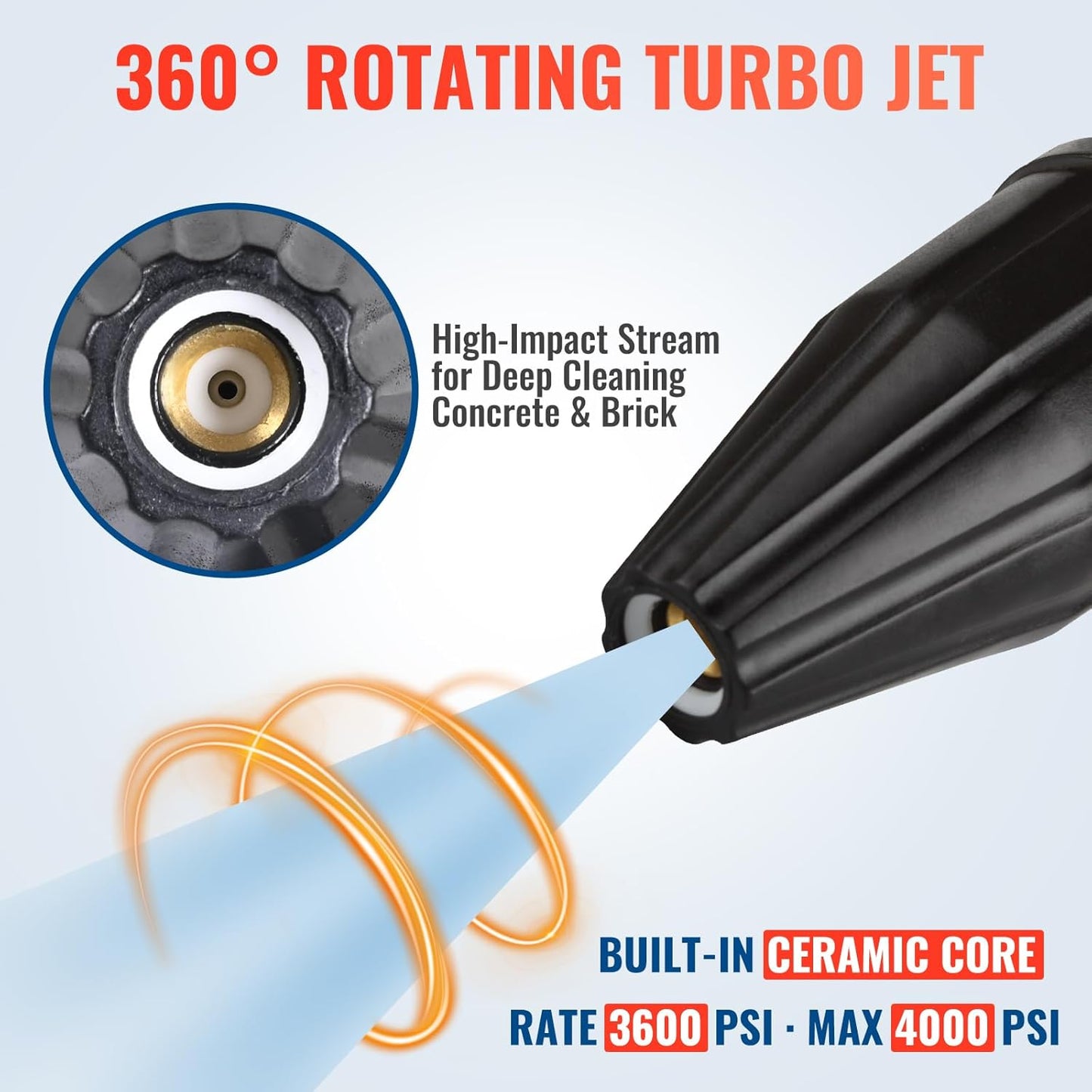 Punta lavadora presión turbo 4000-5000 PSI conector 1/4