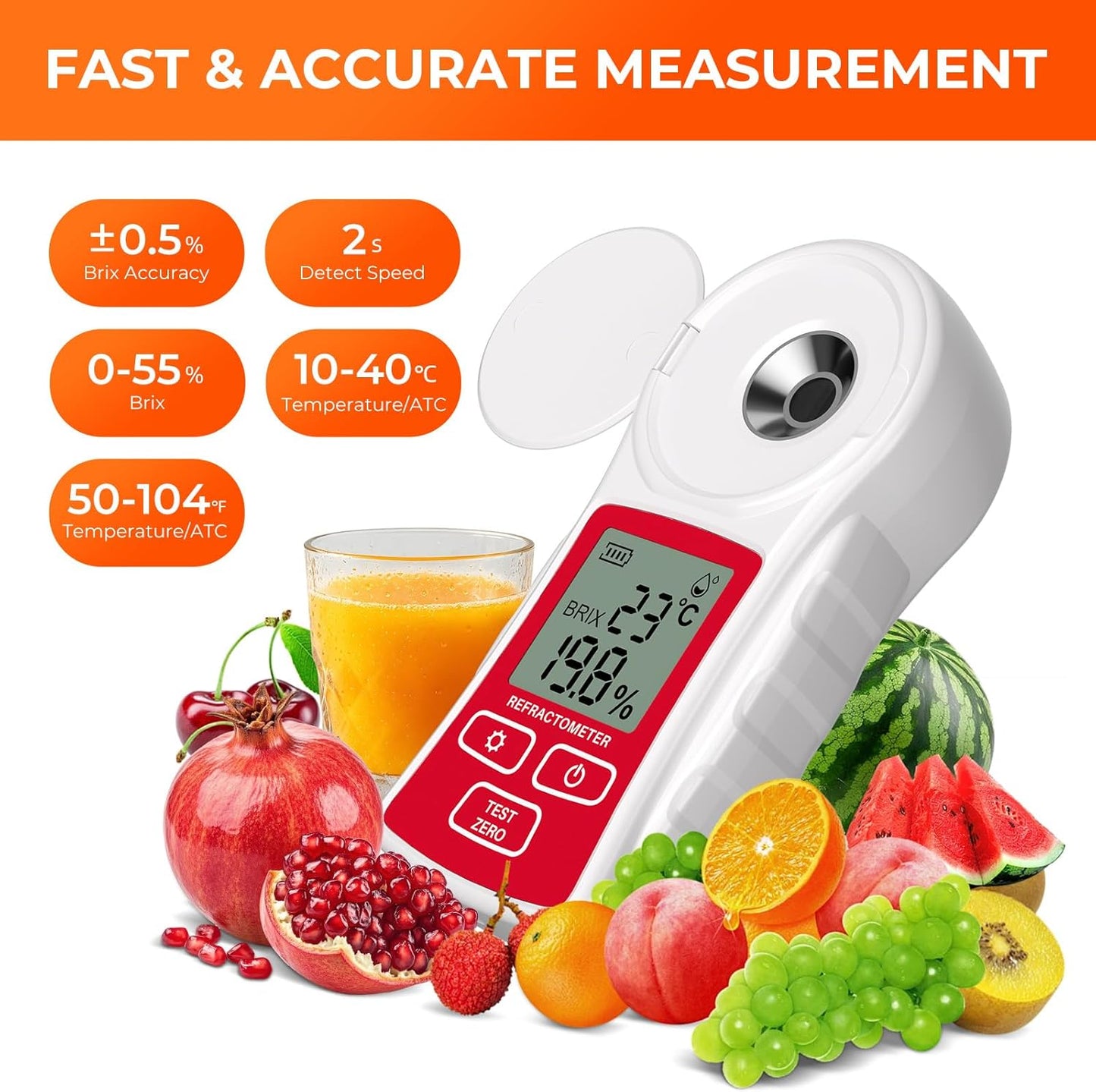 Refractómetro Brix Profesional para Café con Calibración Automática
