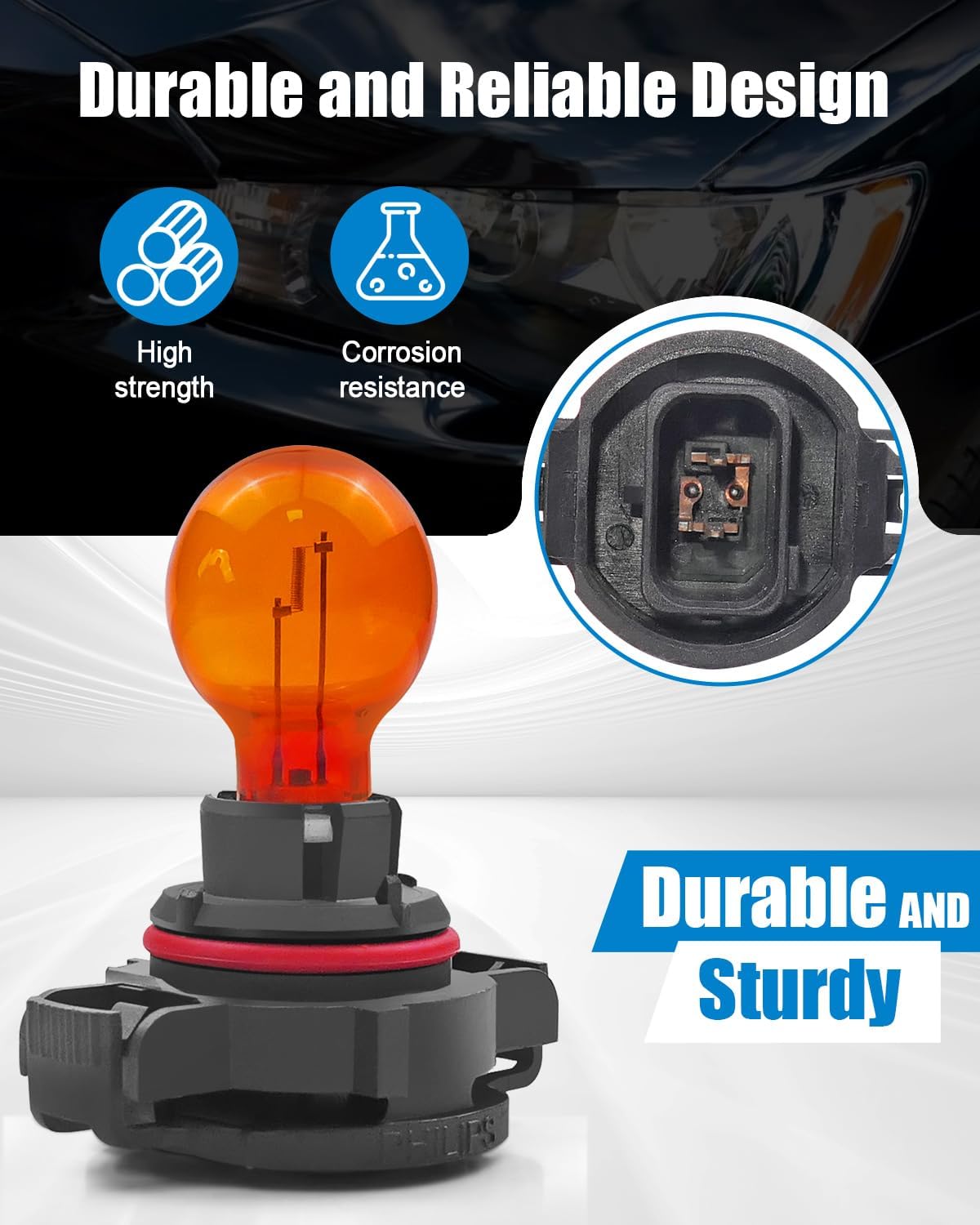 Bombilla antiniebla DC12V 24W señal giro DRL amarillo