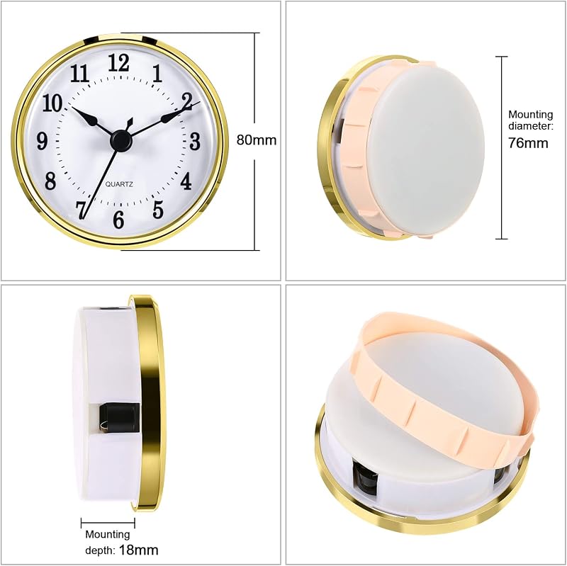 Inserción reloj 3.150 pulg ajuste 2.992 pulg color dorado