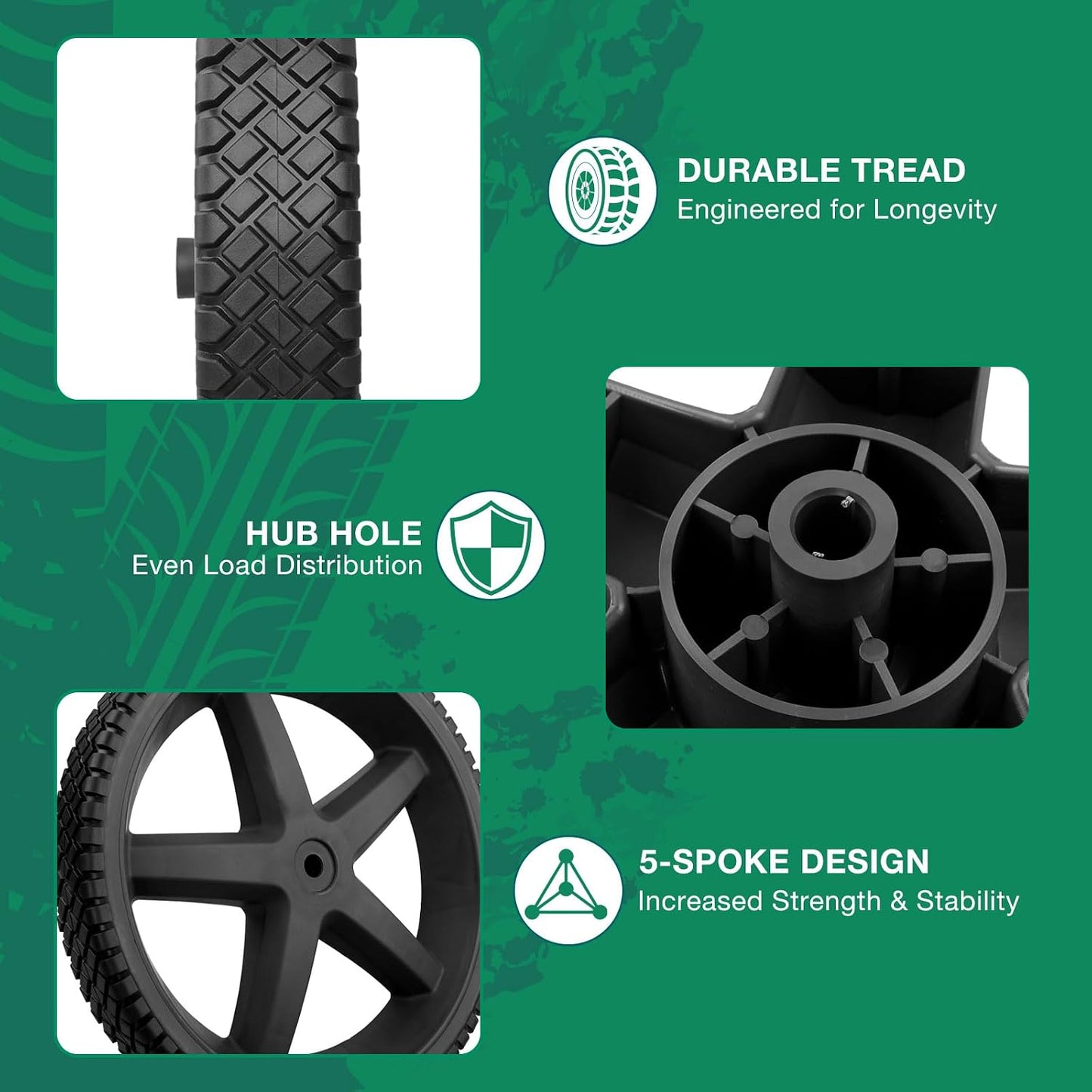 Ruedas repuesto 12x1.75pulg comp Homelite Ryobi