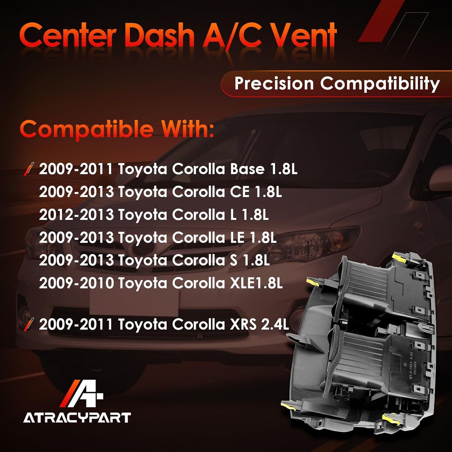 Cubierta rejilla aire A/C consola Toyota con interruptor