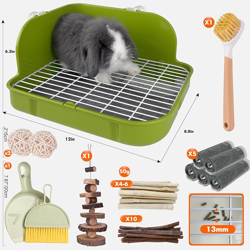Caja arena cuadrada para animales pequeños verde
