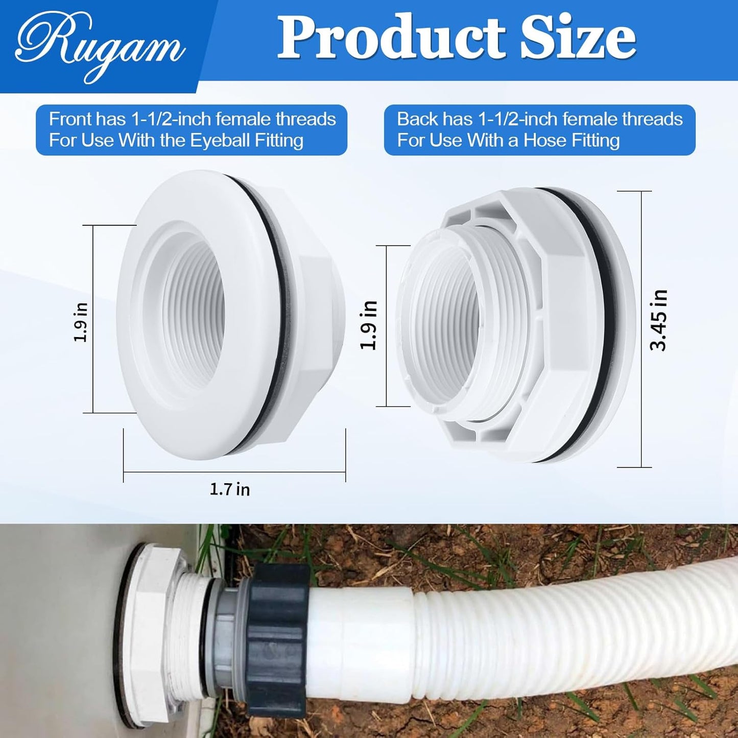 Conjunto FIP 1-1/2" para entrada piscina Hayward