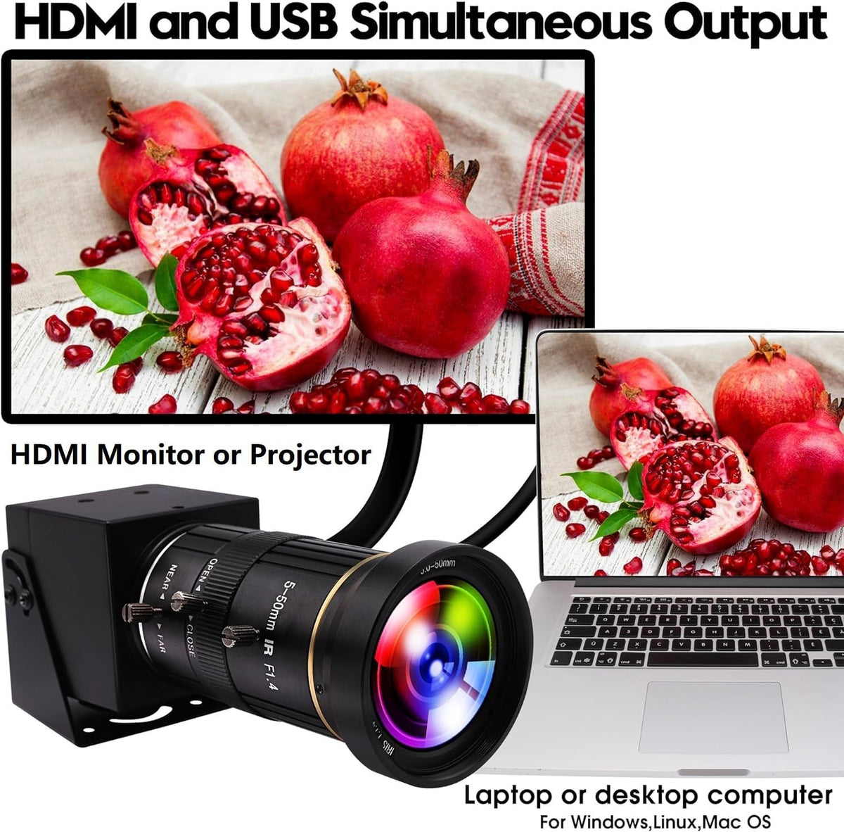 Cámara 4K USB3.0 HDMI 60fps para PC y Raspberry Pi