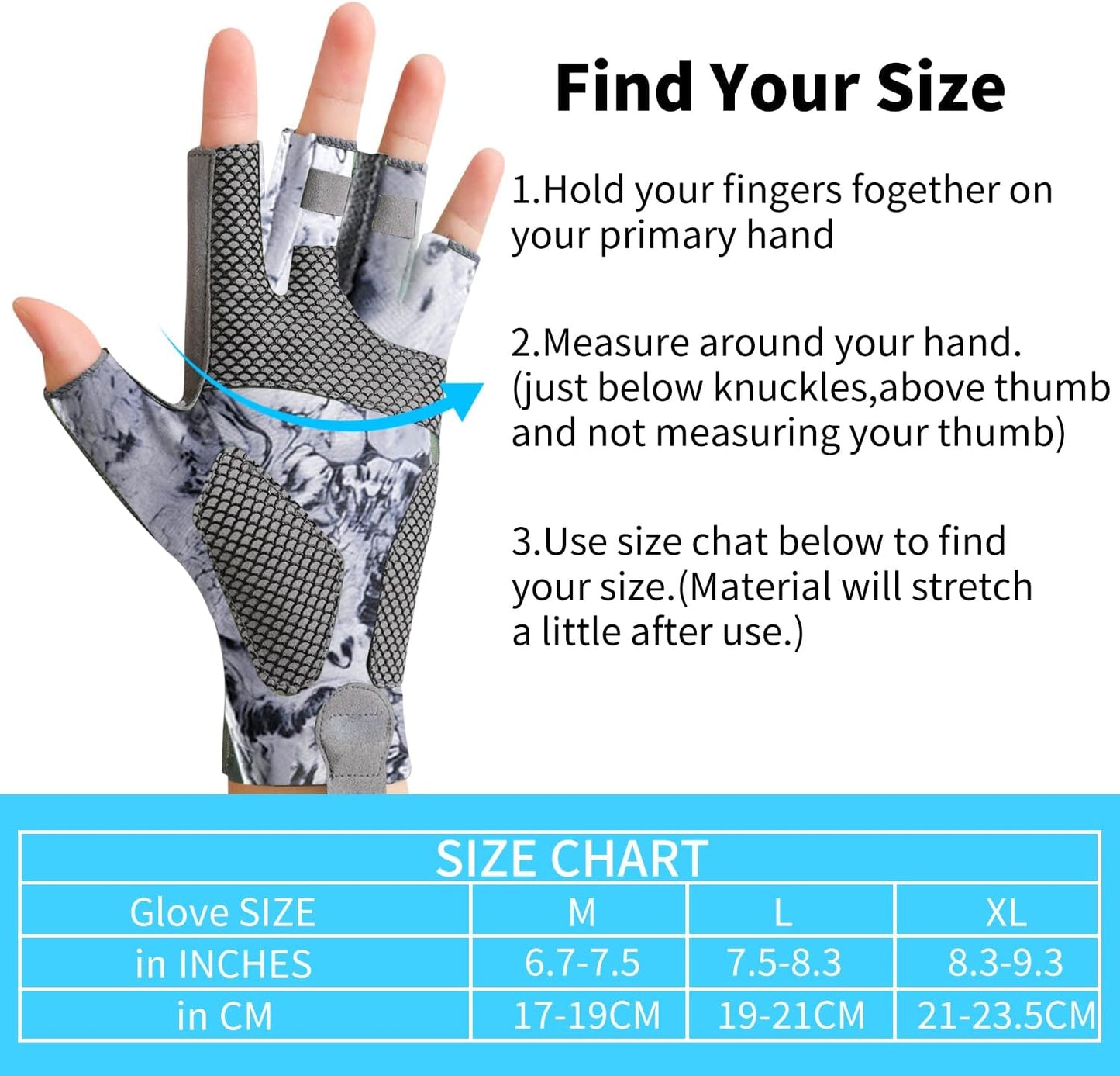 Guantes solares UPF 50 para pesca kayak senderismo