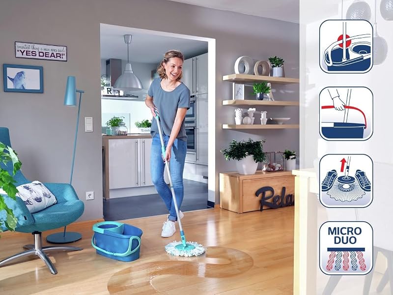 Trapeador ergo con cubo 33cm microfibra 360